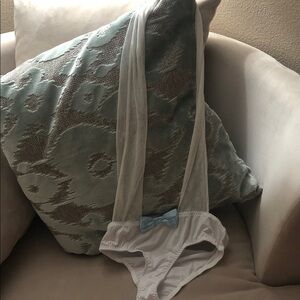 Frederick's of Hollywood White Teddy with Blue Bow